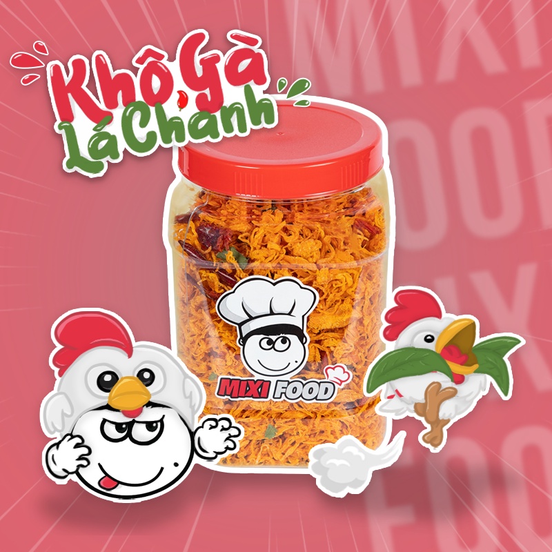 Khô gà lá chanh MIXIFOOD tuyệt phẩm thịt gà chất lượng cao, hộp 500G SIÊU NGON - ĐẬM ĐÀ