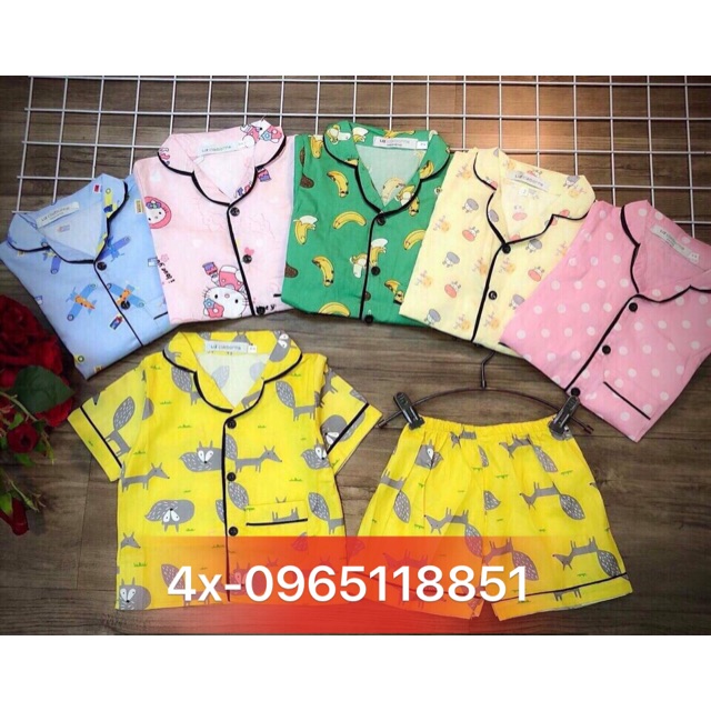 Bộ pizama kate lụa bé gái (sỉ)