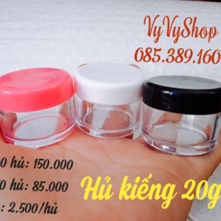 Combo 100 hủ kiếng 20g nắp đen