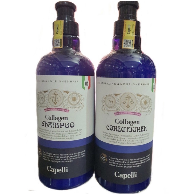 Bộ gội xả Collagen tươi CAPELLI & PETALO cao cấp 850ml