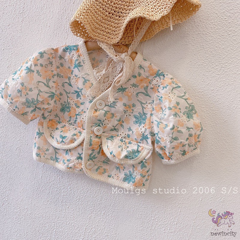 Set Áo In Hoa + Chân Váy Đáng Yêu Xinh Xắn Cho Bé Gái