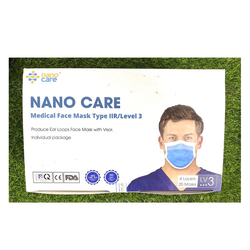 Khẩu trang 4 lớp kèm kính chắn Nano Care ( 25 cái )