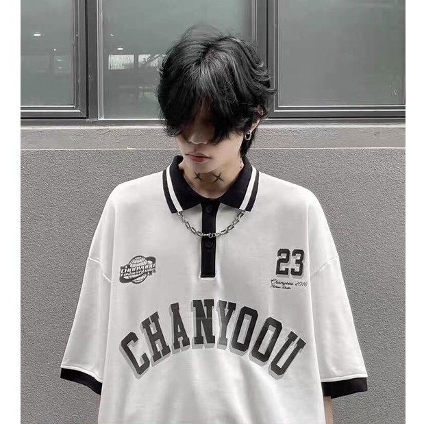 Áo Thun Polo Form Rộng Tay Lỡ Unisex Nam Nữ CHANYOOU Siêu Đẹp Camshop