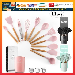 12 Món Bộ Dụng cụ nấu ăn silicon chống dính chịu nhiệt cho nhà bếp làm bánh làm bếp Đồ Dùng Nhà Bếp
