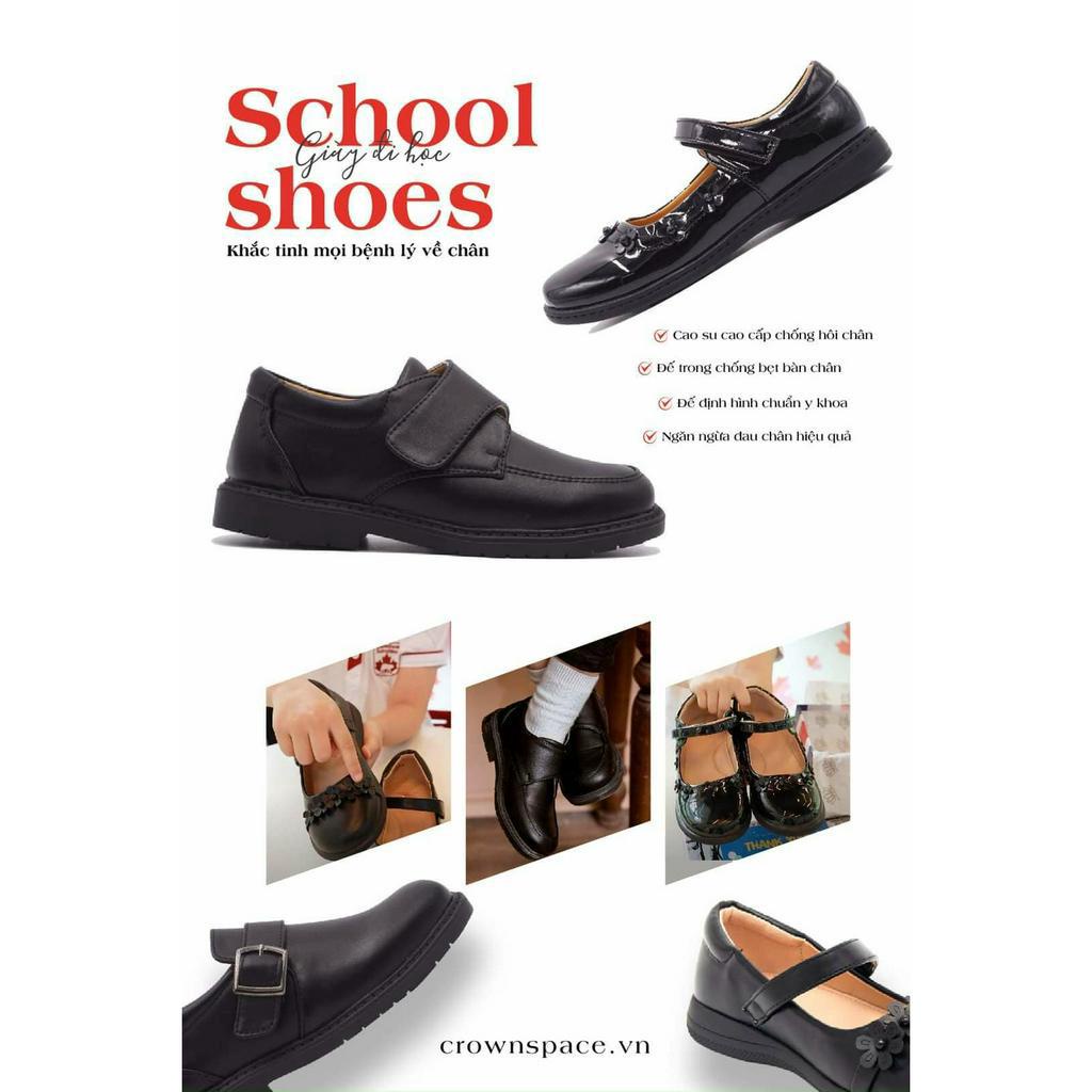 Giày Búp Bê Đi Học Bé Gái Crown Space School Shoes CRUK3059 Size 29-38- PHIÊN BẢN CAO CẤP PREMIUM