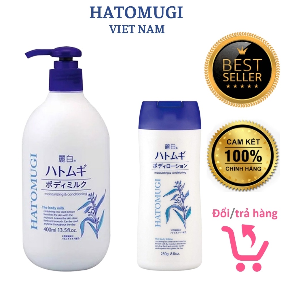 Sữa dưỡng thể trắng da toàn thân ban đêm HATOMUGI Lotion chính hãng nhập khẩu nội địa Nhật bản