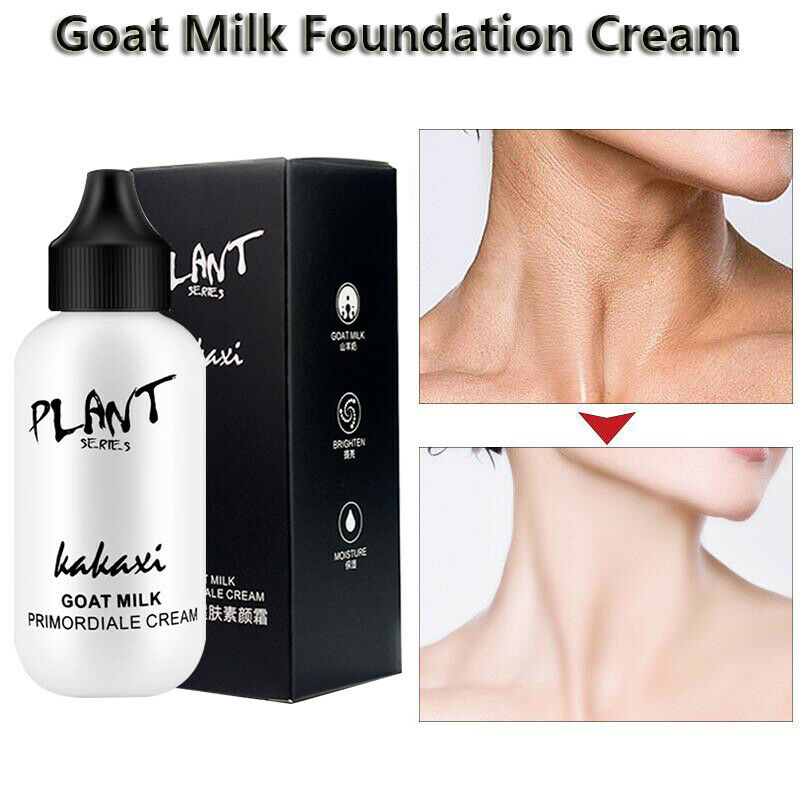 Kem nền sữa dê không thấm nước che phủ toàn diện làm sáng che quầng thâm mắt trang điểm chuyên nghiệp
