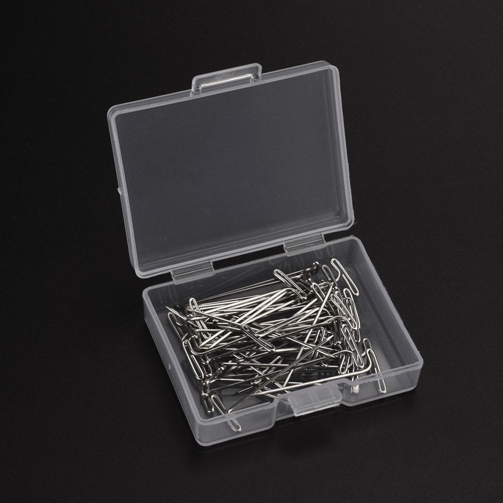 Bộ 50 Đầu Nối Tóc Giả Hình Chữ T Bằng Nhựa Kèm Hộp Đựng Tiện Dụng