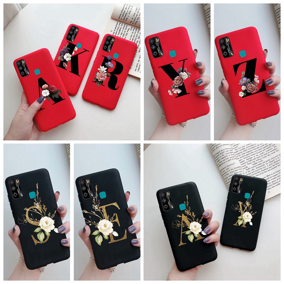 Ốp Lưng Sang Trọng Sơn Chữ Infinix Hot 9 Play 9play Vỏ Họa Tiết Hoa Silicon Mềm TPU Vỏ Điện Thoại