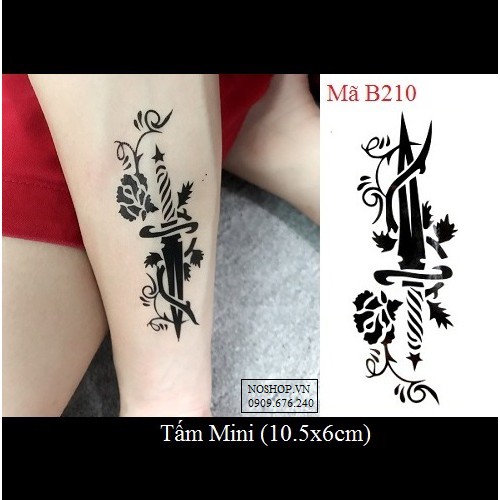 Hình xăm dán kiếm nhỏ B210