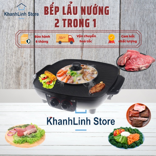 Bếp Lẩu Nướng Đa Năng 2 Trong 1FREESHIP Kết hợp lẩu và nướng. Bảo Hành 12 tháng