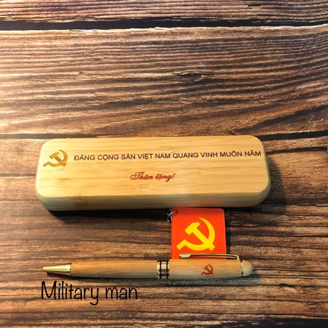 Combo hộp và bút ký logo Đảng Cộng Sản
