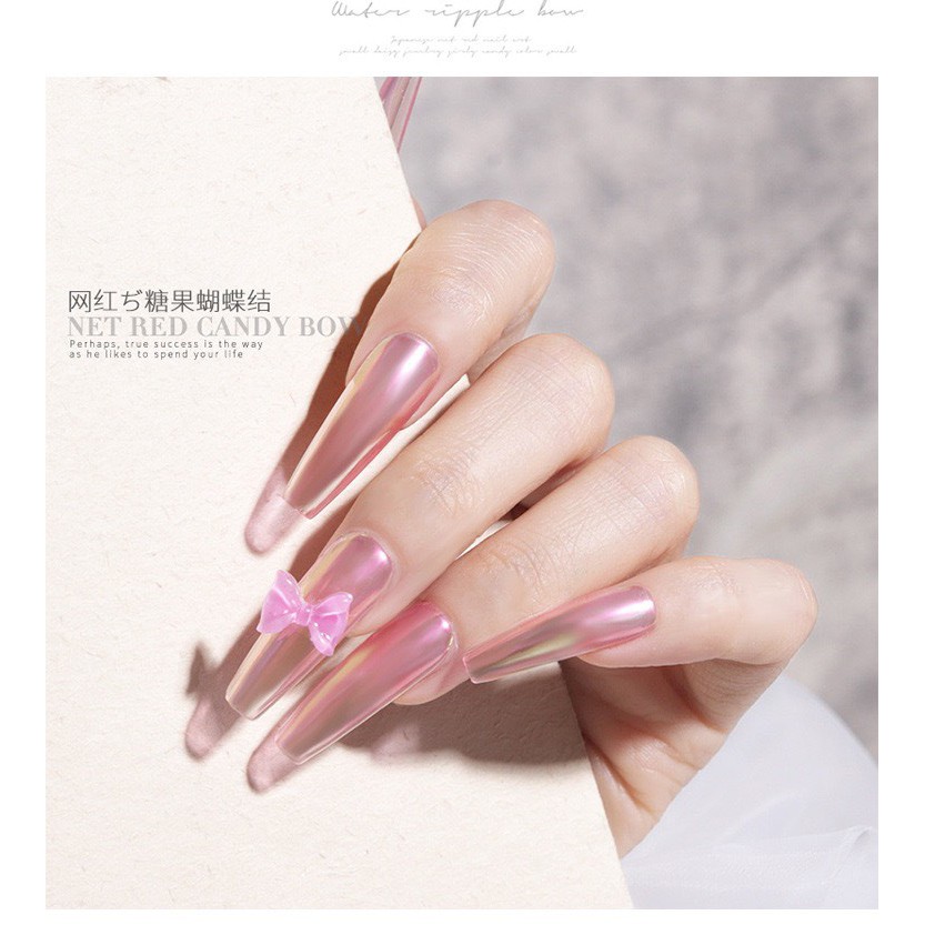 Set 8 viên Nơ Thạch Pha Lê Resin - Đàn Hồi Mềm Dẻo Ôm Phom Móng