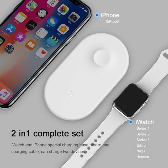 Đế sạc nhanh không dây 2 trong 1 Baseus Dual Smart Wireless Charging Pillow dùng cho Smartphone và Apple Watch