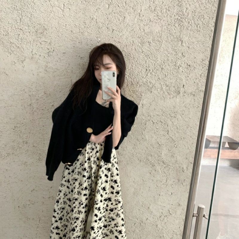 váy nữ hoa nhẹ nhàng phong cách hàn quốc
