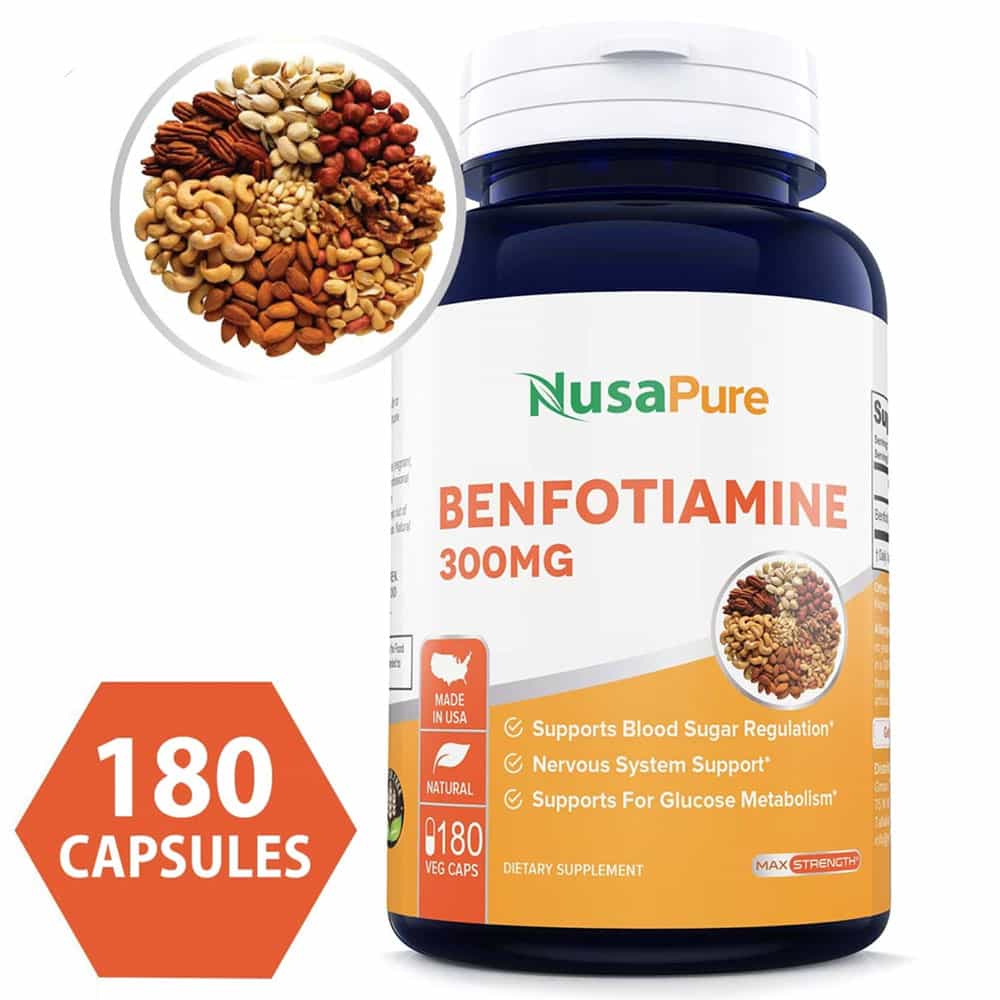 Viên uống cân bằng đường huyết NusaPure Benfotiamine 300mg 180 viên