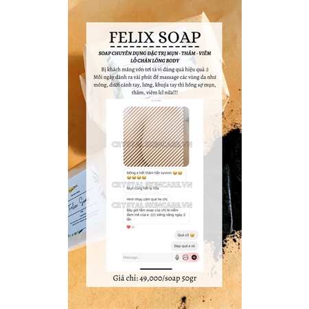 FELIX SOAP - xà phòng hữu cơ giảm body mụn, thâm, viêm lỗ chân lông handmade