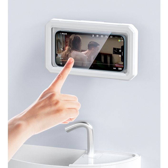 Hộp giá đỡ đựng điện thoại treo tường treo phòng tắm chống nước có thể xoay vòng 360 độ