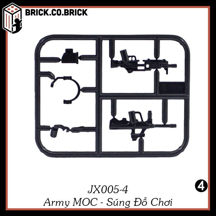 Phụ kiện MOC Army Vũ Khí Vỉ Súng Máy Đồ Chơi Lắp Ráp Minifig Non Lego Mô Hình Sáng Tạo Trang Trí Quân Đội JX005