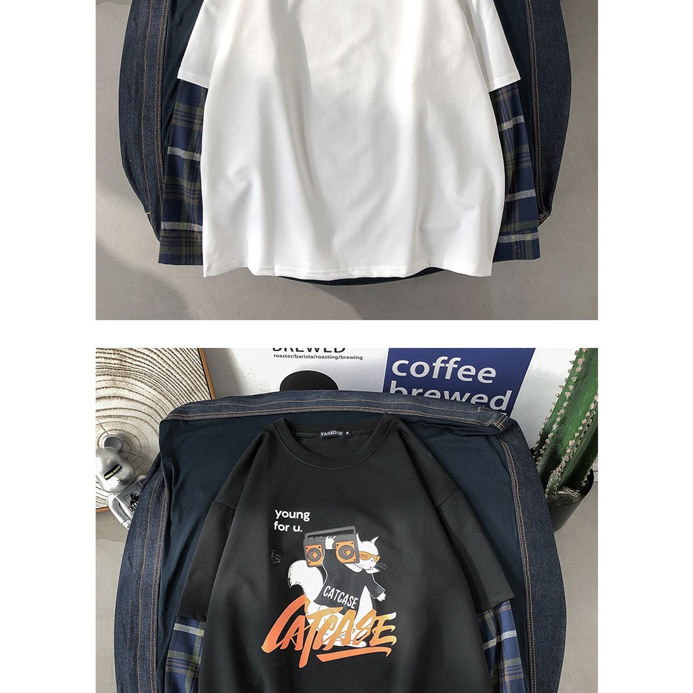 Áo thun tay dài Sweater form rộng UNISEX, in chữ CATCASE | BigBuy360 - bigbuy360.vn