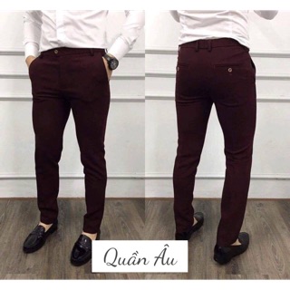 Quần tây âu cao cấp màu đỏ đô