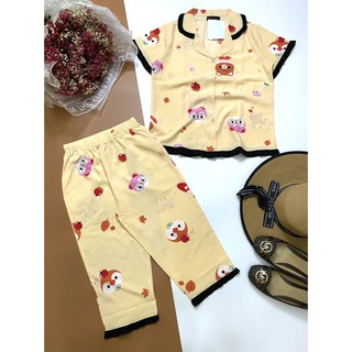 Bộ lững pijama lững vải lụa mặc nhà mịn mát