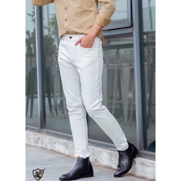 Quần jean nam chất bò cao cấp co dãn 4 chiều cực đẹp JEAN trơn from dáng skinny đẹp CAROLLSTORE Q09