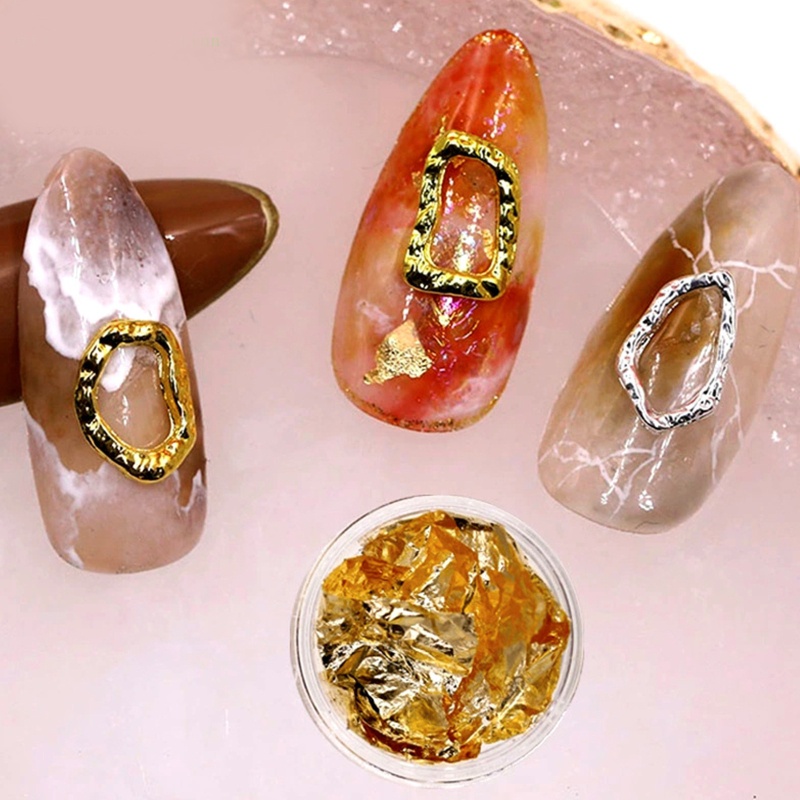 Giấy Foil Màu Vàng/Bạc/Vàng Hồng Lấp Lánh Dùng Trang Trí Móng Tay 3D DIY
