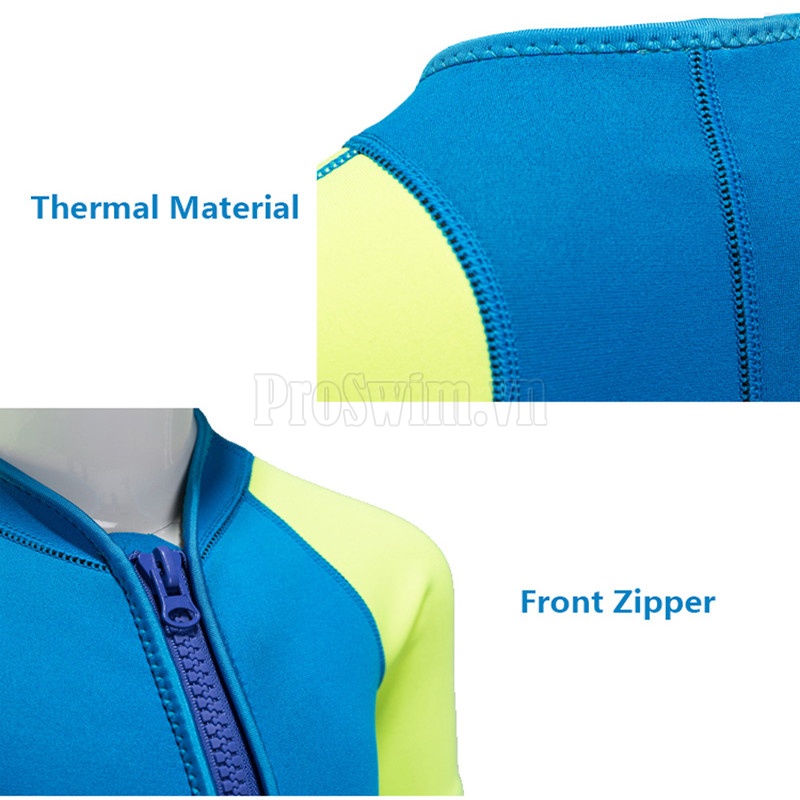 Bộ Bơi Giữ Nhiệt Cho Bé Trai  Sbart 1036 Trẻ Em - Xanh