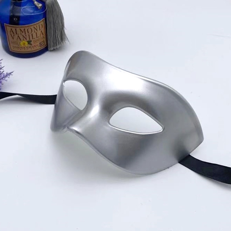 Lễ Hội Đạo Cụ Khiêu Vũ Đen Mặt Nạ Nửa Khuôn Mặt Người Lớn Màu Trắng Dày Mặt Nạ Mắt Nam Retro Giáng Sinh Cung Cấp