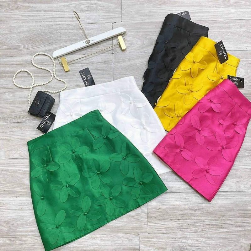 Chân váy hoa nổi hàng QC L1