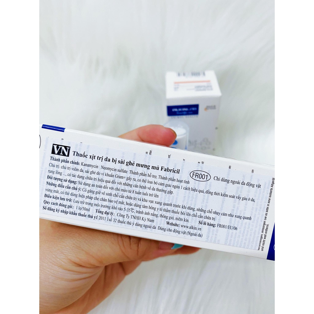 ALKIN FABRICIL - THUỐC PHUN CHỮA NGỨA DA - MẨN ĐỎ DA -VIÊM DA CÓ MỦ