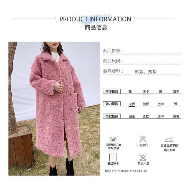 Áo khoác lông cừu dáng dài