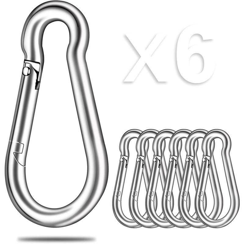 Set 6 Móc Lò Xo Mạ Kẽm M6 Gắn Võng Cắm Trại Leo Núi Tiện Dụng