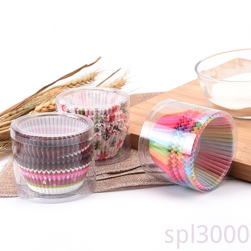 Set 100 Cốc Giấy Làm Bánh Cupcake Chống Dính Dầu Tiện Dụng