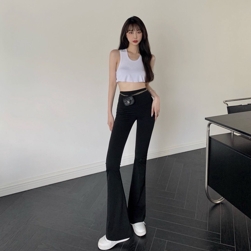 COZOK Quần dài ống rộng lưng cao thời trang