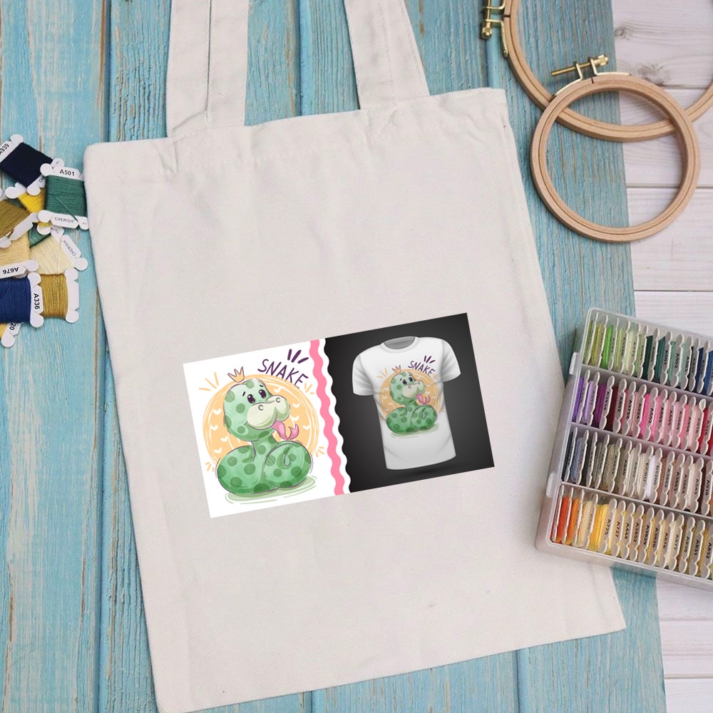 Túi vải túi Tote KID - Mẫu 6 vải canvas dày đẹp cho nữ có khóa miệng đi học đi chơi. In hình theo yêu cầu