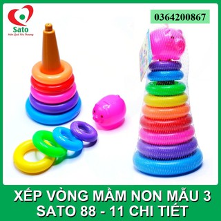 Đồ chơi XẾP VÒNG MẦM NON Sato mẫu 3 - 11 chi tiết