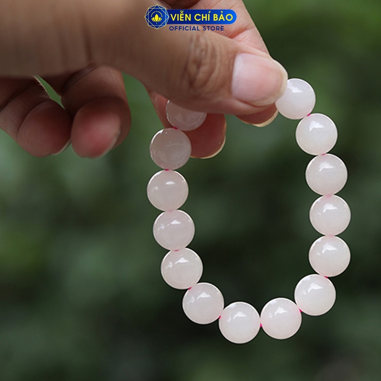 Vòng tay đá phong thủy hồng 12MM chất liệu đá tự nhiên thời trang nữ phụ kiện trang sức Viễn Chí Bảo V000095