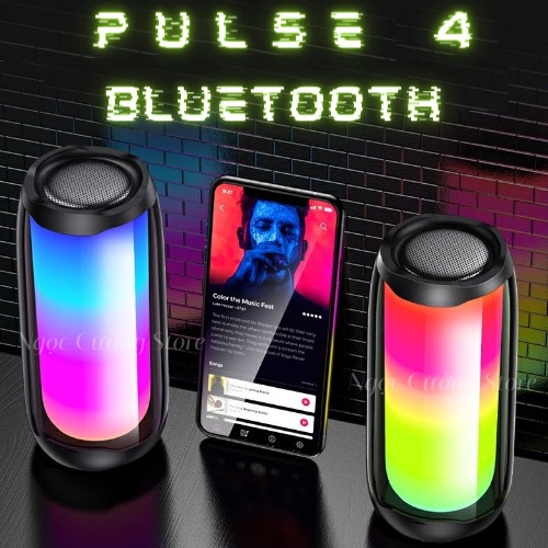 Loa bluetooth Pluse 4 hiệu ứng Đèn Led 360 Độ nháy theo nhạc, loa mini dễ thương âm thanh sống động, âm trầm siêu hót