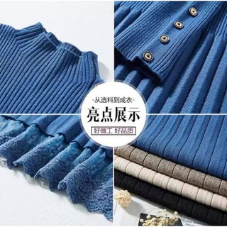 Váy len nữ chân ren
