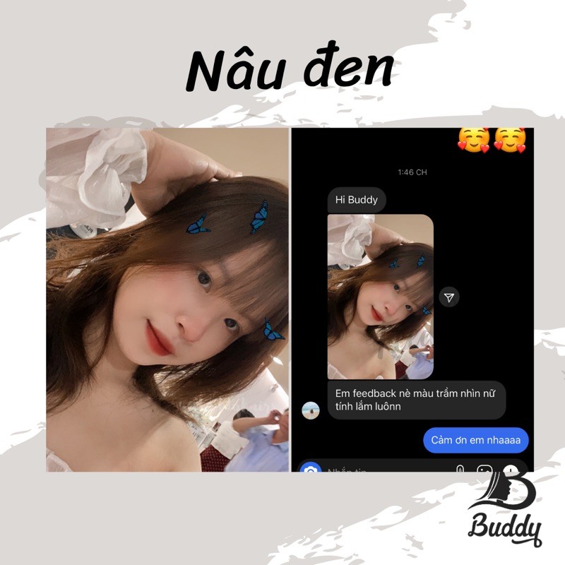 Thuốc nhuộm tóc Nâu đen không tẩy buddyhairsss