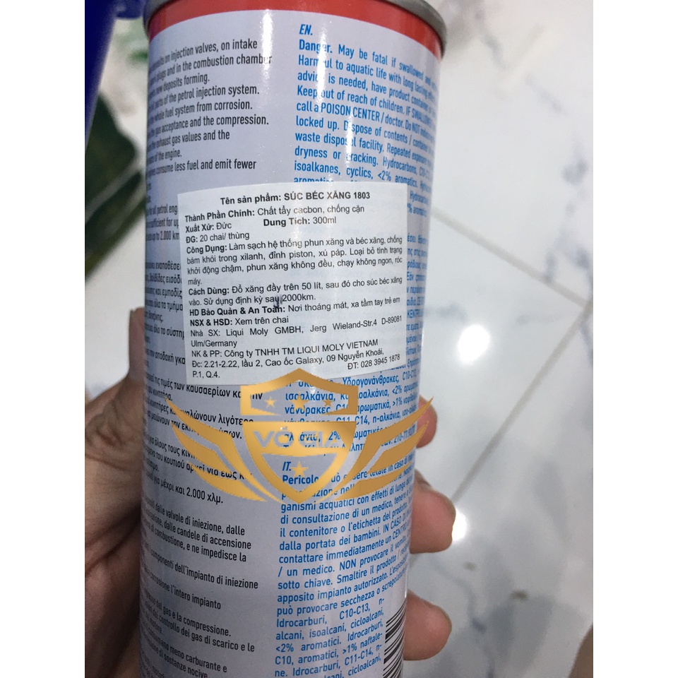 Súc béc xăng vệ sinh buồng đốt Liqui Moly 1803 300ml dùng cho các dòng máy xăng