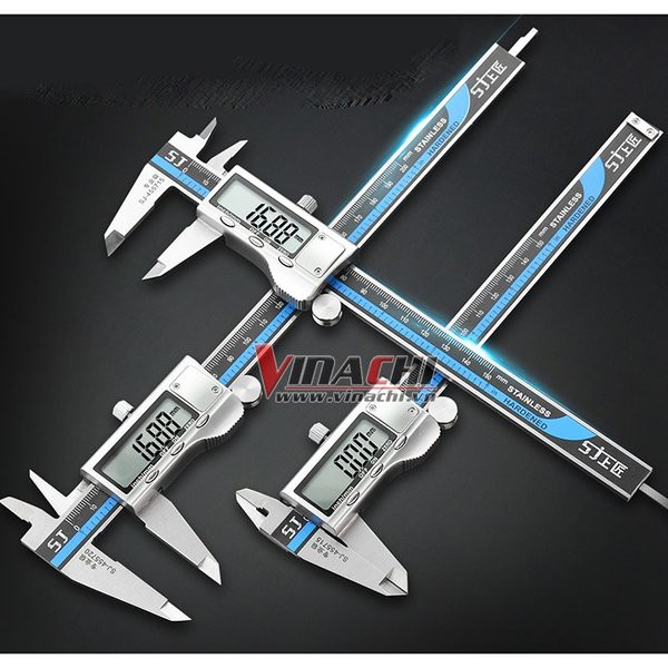 Thước Kẹp Điện Tử SJ 150mm Hiển Thị Số Đo Cực Nét Để Đo Kích Thước Dài Rộng Của Chi Tiết Hình Trụ, Vuông