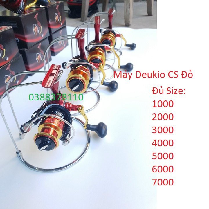 Máy Câu Cá Deukio CS Đỏ, Máy Kim Loại DEUKIO CS1000-7000 Dùng Câu Lure Câu Lăng Xê