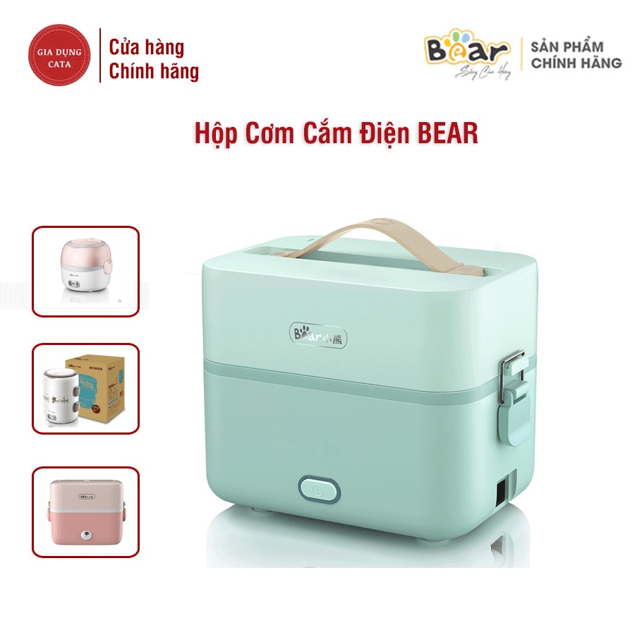 Hộp cơm cắm điện giữ nhiệt Bear, hộp cơm văn phòng 3 ngăn 1,2L, INOX304 cao cấp- Nấu chín, hâm nóng thức cực tốt!