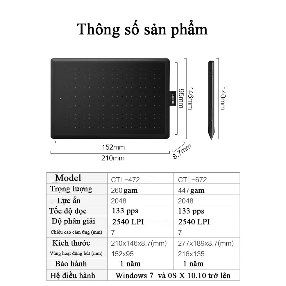 Bảng vẽ đồ họa kỹ thuật số Wacom CTL-472