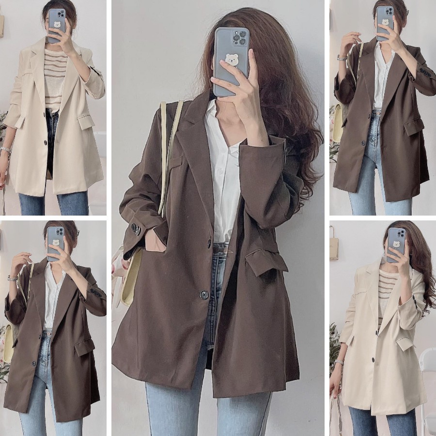 Áo blazer nhiều màu hiện đại 2 lớp phong cách Hàn Quốc Áo vest khoác ngoài.