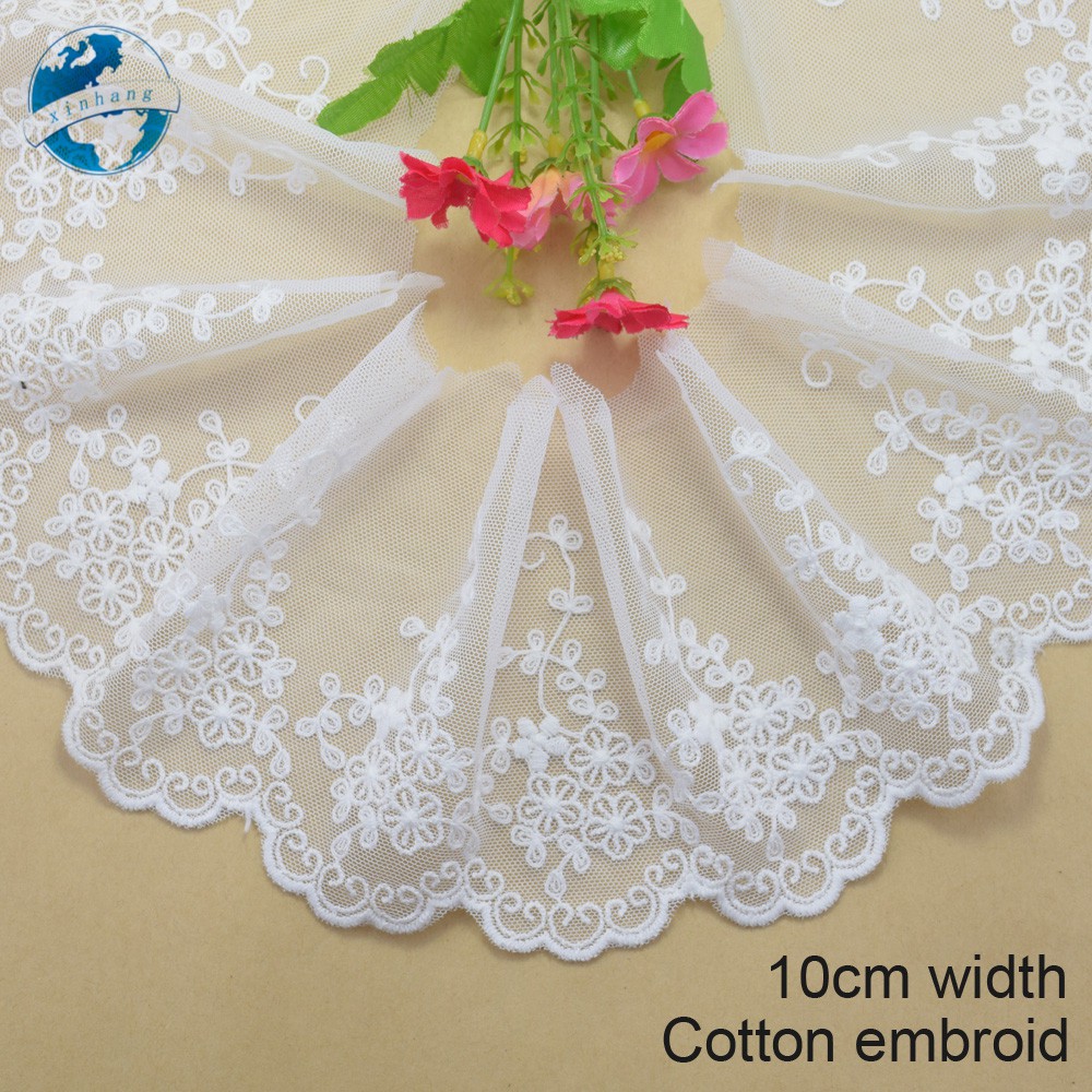 Vải Ren cotton Rộng 11cm Dùng May Đầm mini 1794
