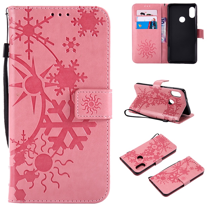 Ốp Điện Thoại Nắp Lật Kèm Ngăn Đựng Thẻ Hoạ Tiết Hoa Tuyết Cho Sony Xperia XZ XZs XZ1 XA XA1 XA2 Ultra
